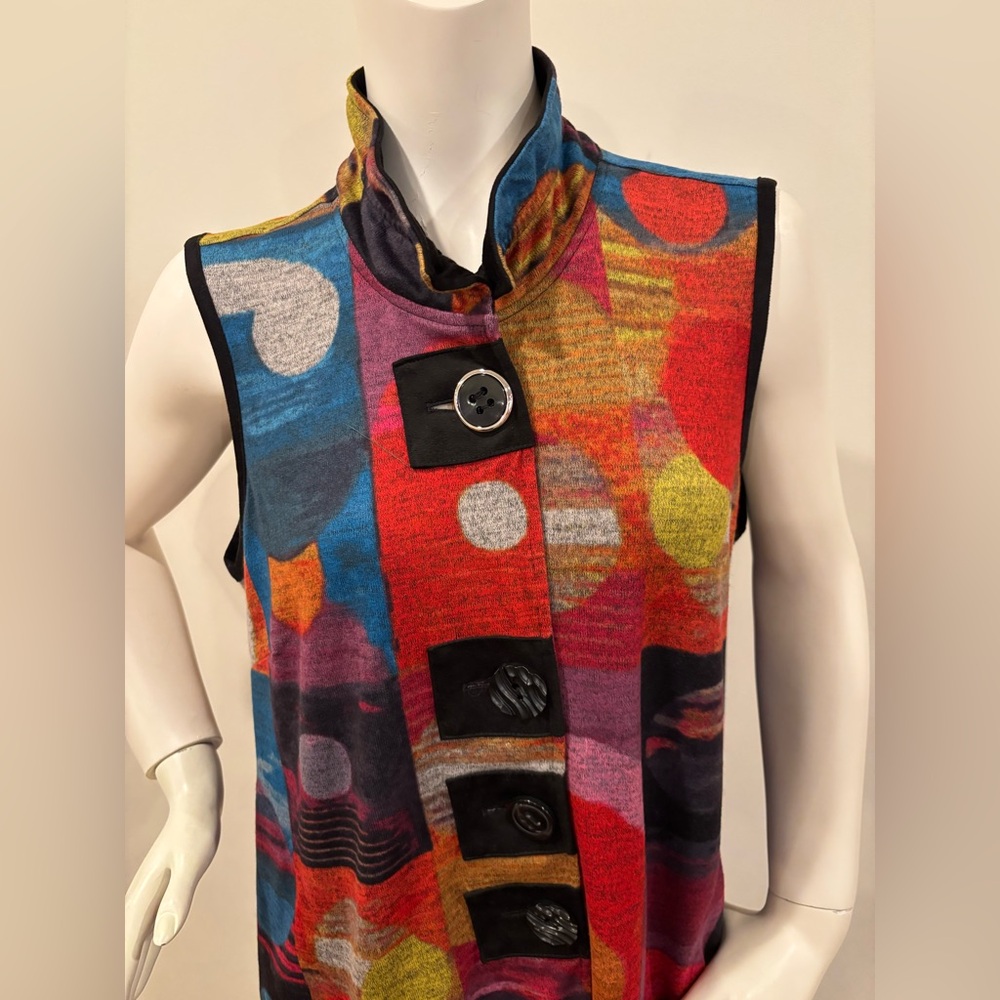 John Mark Women’s Geometric Pattern Button-Up Tun… - image 7